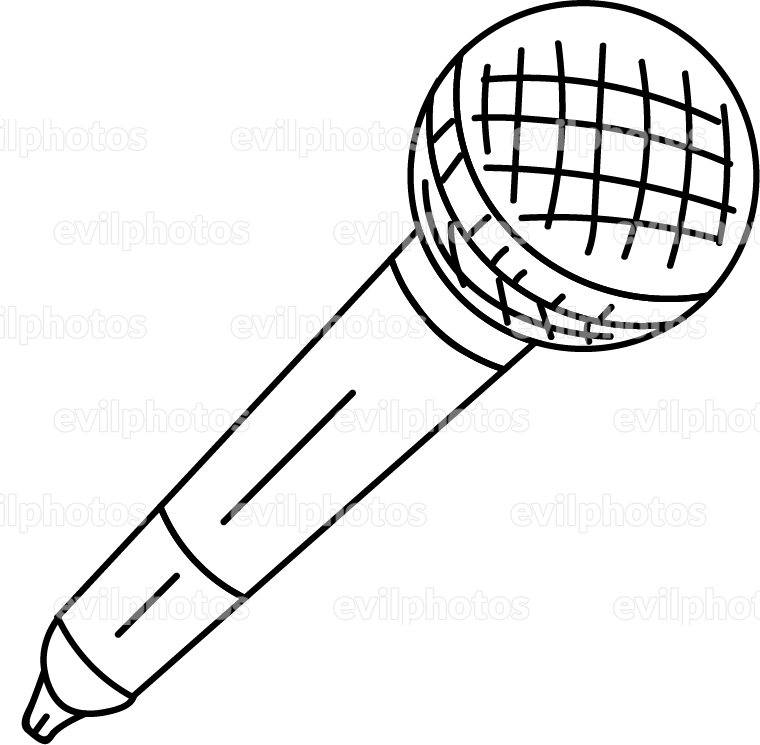 All our hand drawings of the microphone are created for digital purposes. 